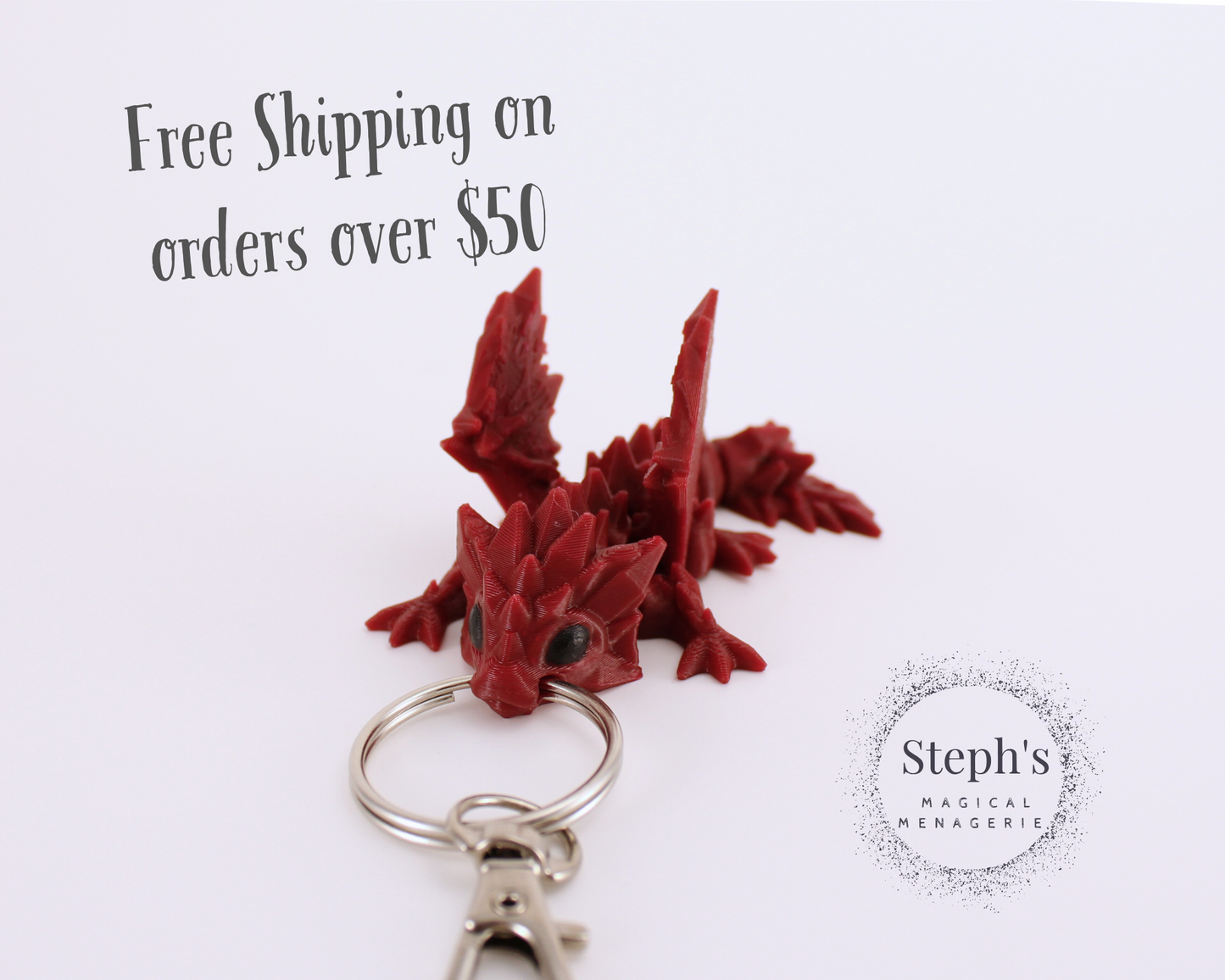 Tiny Crystal Dragon Keychain