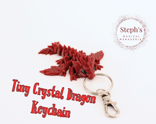 Tiny Crystal Dragon Keychain